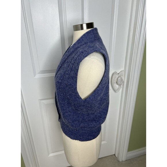 Vintage TanJay Knit Sweater Vest Sz S Purple V-Neck Collard Cottagecore Grandma - Picture 5 of 8